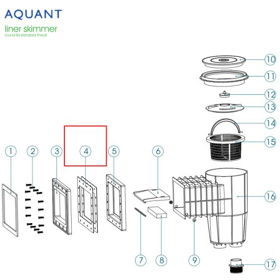 Прокладка фланца скиммера Aquant Standard (02010103-0001) - схема
