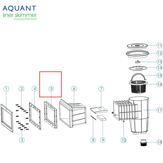 Прокладка фланца скиммера Aquant Wide (02010104-0002) - схема