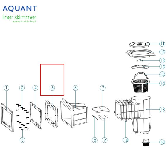 Прокладка фланца скиммера Aquant Wide (02010104-0002) - схема