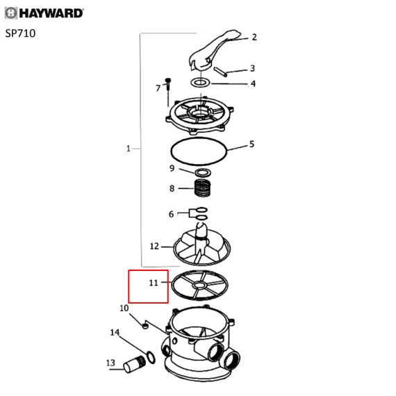 ​Прокладка «спайдер» клапана Hayward SP (SPX0710XD) - схема