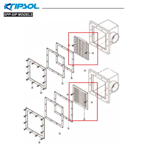 ​Решетка донного трапа Kripsol SPP (RDCP0003.00R/500603000300) - схема