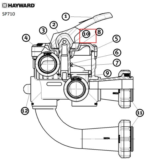 ​Ротор 6-позиционного клапана Hayward SP (SPX0710XC) - схема