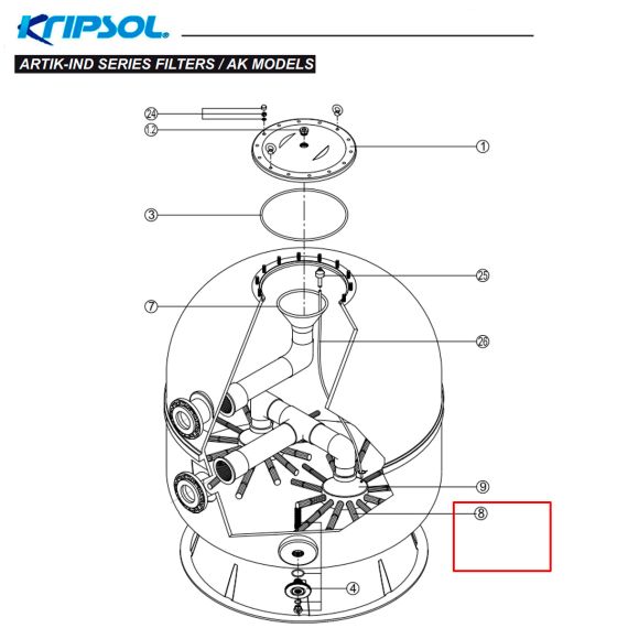 ​Сепаратор (дюза) фильтра Kripsol Balear/Artic/Brasil (RFD0115.10R) - схема