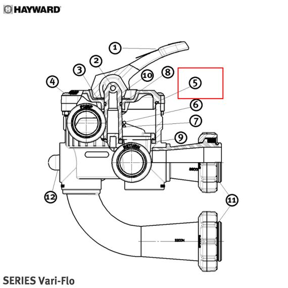 Уплотнительное кольцо клапана Hayward Vari-Flo (SPX0710XZ5) - схема