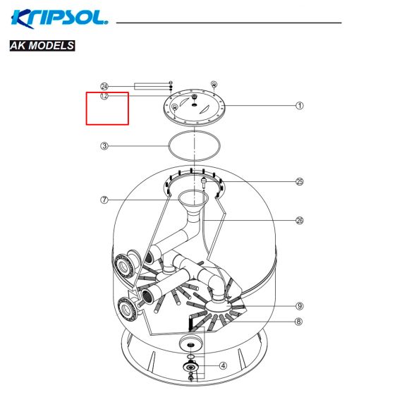 ​Заглушка к фильтрам Kripsol RCFI1112.00R/500321111200 - схема