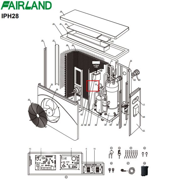 Четырехпозиционный клапан теплового насоса Fairland IPHC28 - схема