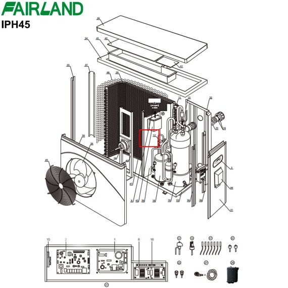 Четырехпозиционный клапан теплового насоса Fairland IPHC45 - схема