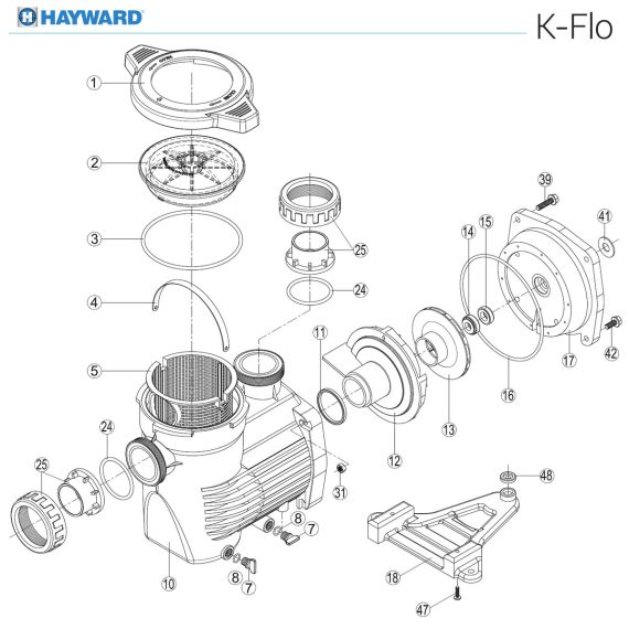 Насос для бассейна Hayward K-FLO SPK12620XY1 - схема
