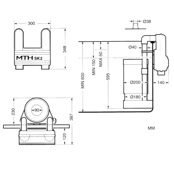 Скиммер MTH SK2 - размеры