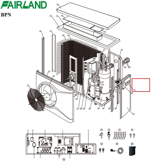 Панель управления тепловым насосом Fairland BPN/THPR10NP - схема