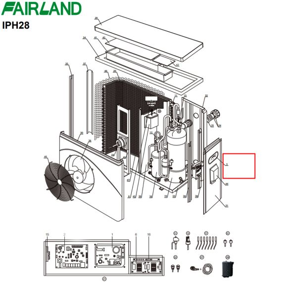 Панель управления тепловым насосом Fairland IPHC28 - схема