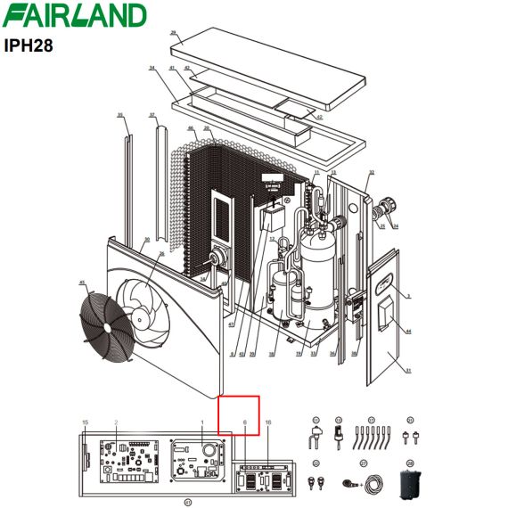 Плата сетевого фильтра теплового насоса Fairland IPHC28 - схема