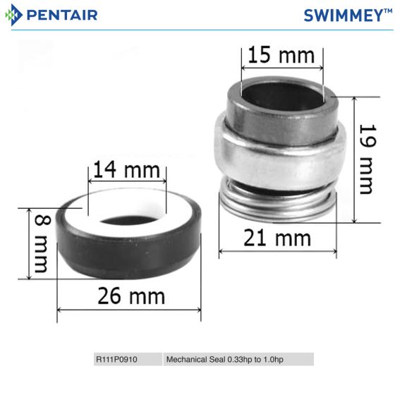 ​Сальник насоса Pentair Swimmey (R111P0910) - размеры