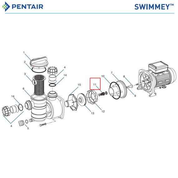 ​Сальник насоса Pentair Swimmey (R111P0910) - схема
