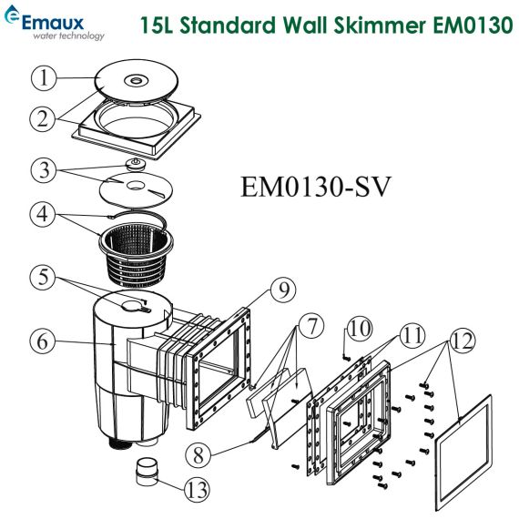Скиммер Emaux Standard EM0130SV - схема