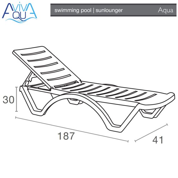 Шезлонг для бассейна Aquaviva Aqua (белый) - размеры