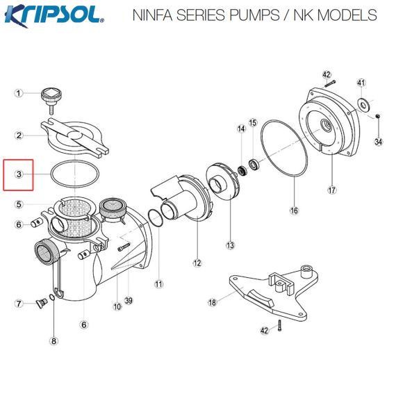 Ущільнювач​ насоса ​Kripsol NK RPUM0003.00R / RBH0011.00R / ​500100110000​​ - схема