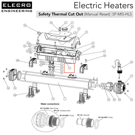 ​Термозапобіжник для електронагрівача Elecro SP-MIS-HLS - схема