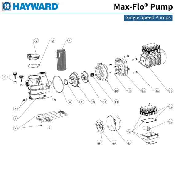 Насос Hayward Max-Flo SP1808HW111 11,3 м³/год - схема