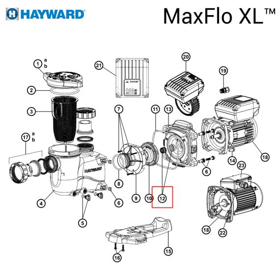 Сальник насоса Hayward Max-Flo XL (SPX2700SA)​​ - схема