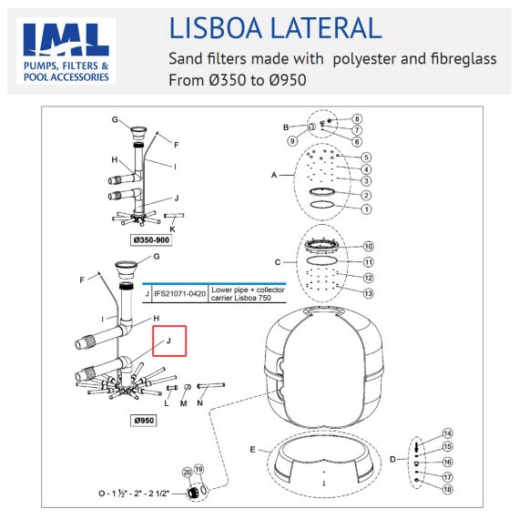 ​Коллектор фильтра IML Lisboa FS21071-0420 - схема