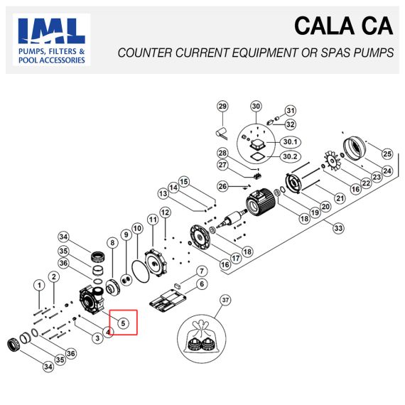 Корпус насоса IML Cala (HD041165) - схема