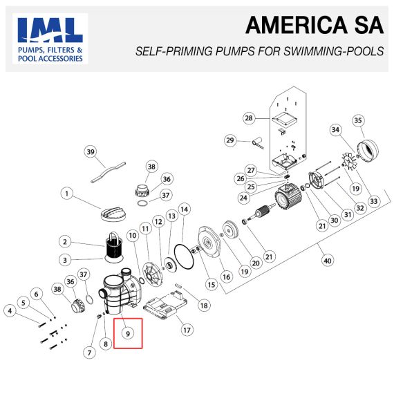 Корпус насоса IML America (HD041000)  - схема