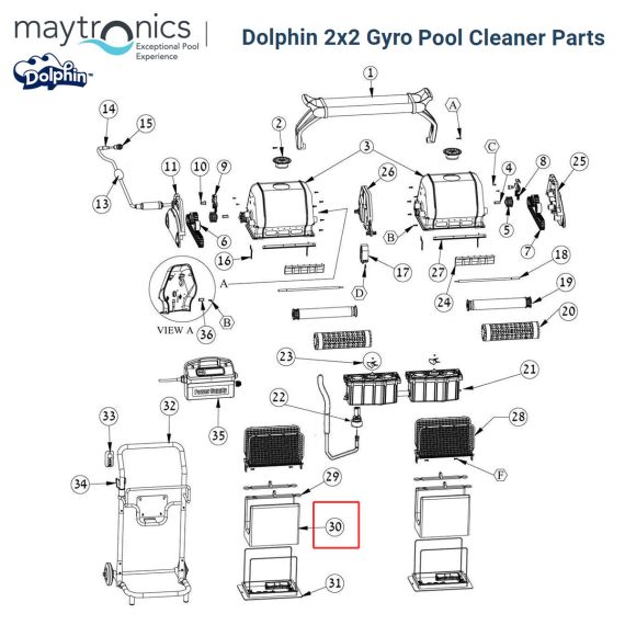 Фільтр-мішок​ 9995430-ASSY для робота-пилососа ​Dolphin 2x2 Pro Gyro - схема