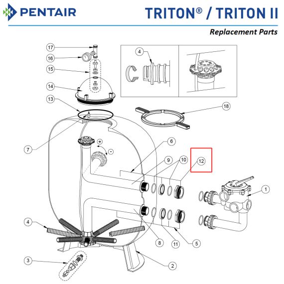 ​Гайка резьбовая фильтра Pentair Triton TR (RTTBHD) - схема