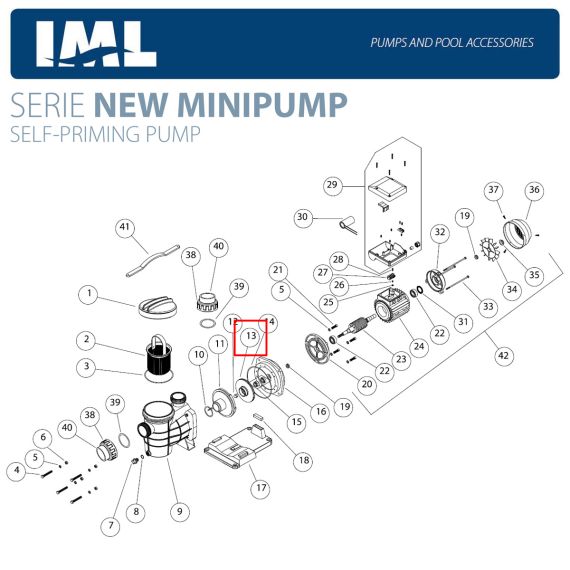 Крыльчатка насоса IML New MP-050 HD051115 - схема