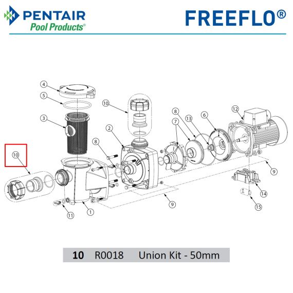 ​Гайка накидна насоса Pentair FREEFLO FFL R0018​ - схема